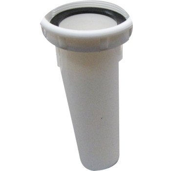 Plumb Pak PP15-6W Sink Strainer Tailpiece, 1-1/2 in, 6 in L, Plastic, White