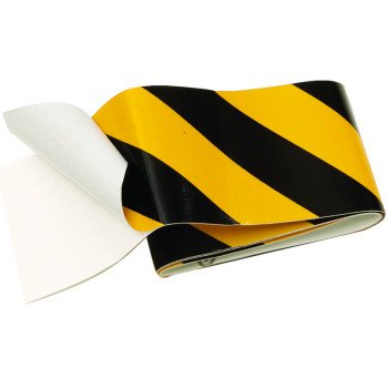 Hy-Ko TAPE-1 Reflective Safety Tape, 24 in L, 2 in W, Vinyl Backing, Black/Yellow