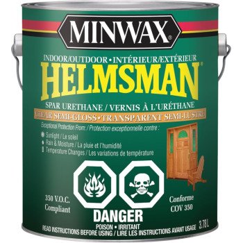 Minwax Helmsman CM1322500 Protective Finish, Semi-Gloss, Clear, Liquid, 3.78 L