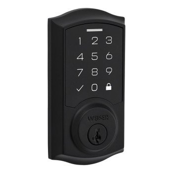 Weiser SmartCode 9GED92700-002 Deadbolt, 2 Grade, Touchpad Key, Zinc, Matte Black, 1-3/8 to 1-3/4 in Thick Door, 1/PK