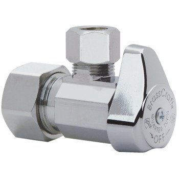 BrassCraft G2CR19X CD Stop Valve, 1/2 x 3/8 in Connection, Compression, 125 psi Pressure, Brass Body