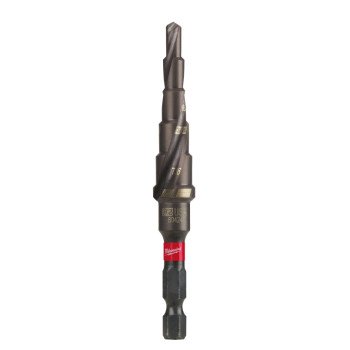 Milwaukee SHOCKWAVE Impact Duty 48-89-9242 Step Drill Bit, 3/16 to 1/2 in Dia, Spiral Flute, 2-Flute, Hex Shank