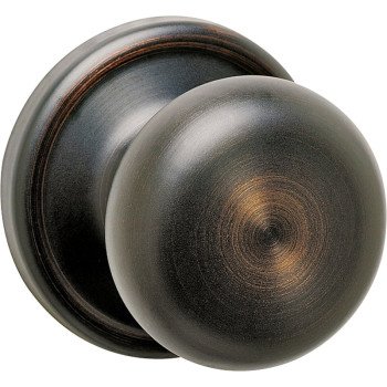 Kwikset 720J 11PCP6AL Passage Knob, Venetian Bronze, 1-3/8 to 1-3/4 in Thick Door, 2-1/4 in Strike