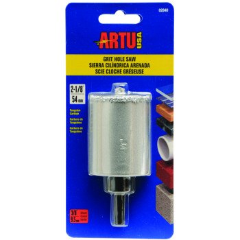 ARTU 02840 Hole Saw, 2-1/8 in Dia, 2-1/4 in D Cutting, 5/8-18 Arbor, Tungsten Carbide Cutting Edge