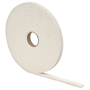 M-D 02733 Foam Tape, 3/8 in W, 17 ft L, 3/16 in Thick, PVC, White