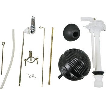 ProSource 24449 Toilet Tank Repair Kit, 1 Set-Piece, Black/Brass/Silver/White