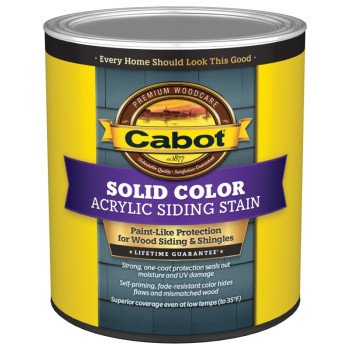 Cabot 800 Series 140.0000807.005 Solid Color Siding Stain, Natural Flat, Liquid, 1 qt, Can