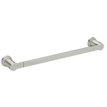 Moen Rinza Y1118BN Towel Bar, 18 in L Rod, Zinc, Brushed Nickel, Wall Mounting