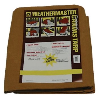 Dize Weathermaster CA1228D Tarpaulin, 28 ft L, 12 ft W, Canvas, Tan