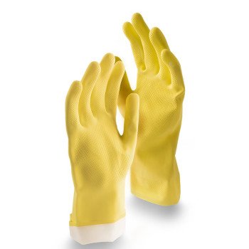 Libman 1321 All-Purpose Reusable Gloves, M, 12 in L, Latex, Yellow