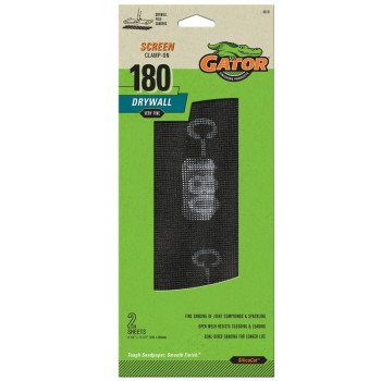 Gator 4019 Sanding Screen, 11-1/4 in L, 4-1/4 in W, 180 Grit, Extra Fine, Silicone Carbide Abrasive