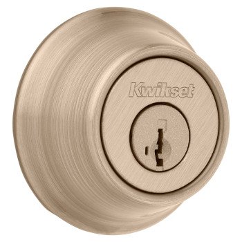 Kwikset 665 Series 665 5 SMT Deadbolt, 3 Grade, Keyed Key, Zinc, Antique Brass, 2-3/8, 2-3/4 in Backset