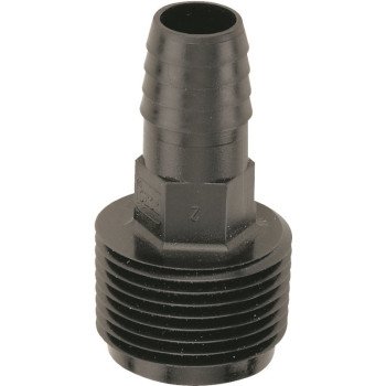 Toro 53389 Adapter, 3/8 x 3/4 in Connection, Barb x Male, Plastic, Black