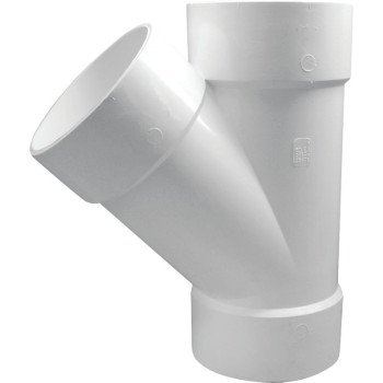 Canplas 192306 Pipe Wye, 6 in, Hub, PVC, White, SCH 40 Schedule