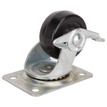 ProSource JC-H10 Swivel Caster, 2-1/2 in Dia Wheel, 1.1 in W Wheel, Rubber Wheel, Black, 130 lb, Steel Housing Material