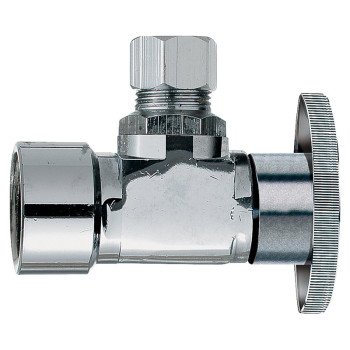 Plumb Pak PP46PCLF Stop Valve, 1/2 x 1/4 in Connection, FIP x Compression, Brass Body