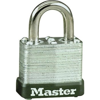 Master Lock 105D Padlock, Keyed Different Key, 3/16 in Dia Shackle, Steel Shackle, Steel Body, 1-1/8 in W Body