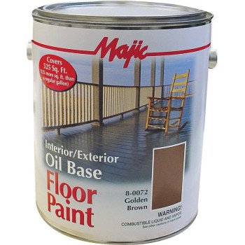 Majic Paints 8-0072-1 Floor Paint, Medium-Gloss, Golden Brown, 1 gal Pail