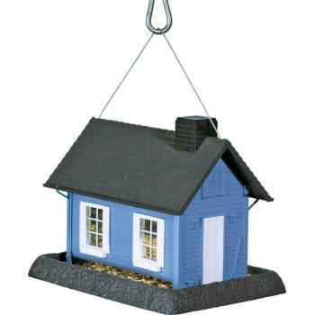 North States 9065 Wild Bird Feeder, Cottage, 8 lb, Plastic, Blue/Gray, 11-1/2 in H, Pole Mounting