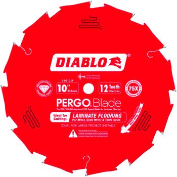 Diablo D1012LF Circular Saw Blade, 10 in Dia, 5/8 in Arbor, 12-Teeth, Polycrystalline Diamond Cutting Edge