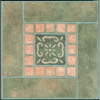 ProSource CL3267 Vinyl Floor Tile, 12 in L Tile, 12 in W Tile, Square Edge, Slate Inlay