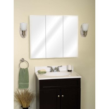 Zenith M48 Medicine Cabinet, 48 in OAW, 4-1/4 in OAD, 29-13/16 in OAH, Wood, White, 6-Shelf