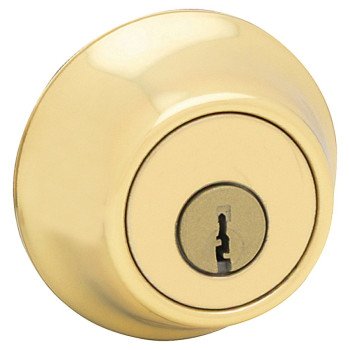 Kwikset 6603RCALRCSK3BX Deadbolt, Polished Brass, 2-3/8 to 2-3/4 in Backset, K3 Keyway