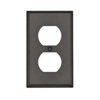 Leviton 85003 Receptacle Wallplate, 4-1/2 in L, 2-3/4 in W, 1 -Gang, Thermoset Plastic, Brown, Smooth