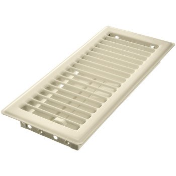 Imperial RG0244 Floor Register, 10 in L, 4 in W, Steel, Almond