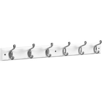 National Hardware DPV8170 Series S812-990 Hook Rail, Wall Mounting, 27 in L x 0.6 in W x 2.75 in H Dimensions, White