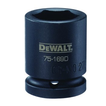 DEWALT DWMT75169OSP Impact Socket, 27 mm Socket, 3/4 in Drive, 6-Point, CR-440 Steel, Black Oxide