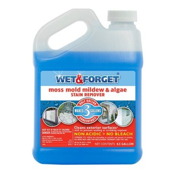 Wet & Forget 800003 Stain Remover, 0.5 gal, Liquid, Slight Almond, Blue