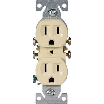 Eaton Wiring Devices 270V Duplex Receptacle, 2 -Pole, 15 A, 125 V, Push-in, Side Wiring, NEMA: 5-15R, Ivory