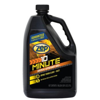 Zep ZHCR128NG Clog Remover, Liquid, Light Yellow, Slight Chlorine, 1 gal Bottle