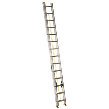 Louisville AE3200 Series AE3228 Extension Ladder, 27 ft 7 in H Reach, 250 lb, 28-Step, 1-1/2 in D Step, Aluminum