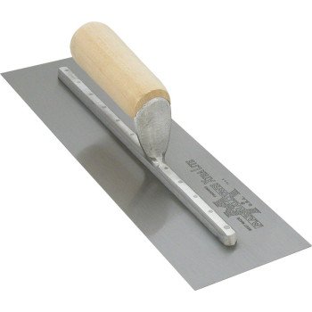 Marshalltown MX20 Finishing Trowel, 20 in L Blade, 4 in W Blade, Spring Steel Blade, Straight Handle, Wood Handle