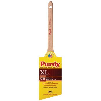 Purdy XL Dale 144080330 Angular Trim Brush, 3 in W, 2-15/16 in L Bristle, Nylon/Polyester Bristle, Rat Tail Handle