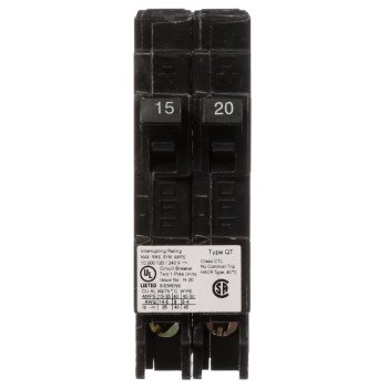 Siemens Q1520 Circuit Breaker, Type QT, 15 to 20 A, 1 -Pole, 120 V, Plug Mounting