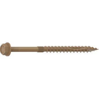 Camo 0364200 Structural Screw, 1/4 in Thread, 4 in L, Hex Head, Hex Drive, Sharp Point, PROTECH Ultra 4 Coated, 10