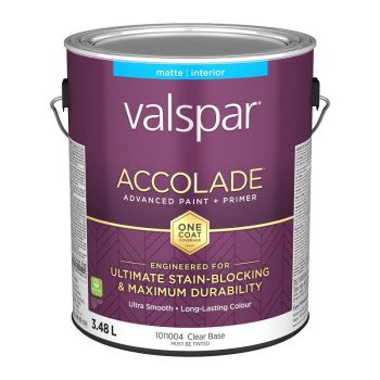 Accolade 029.1011004.007 Interior Paint and Primer, Acrylic, Matte, Clear, 1 gal, 37 sq-m Coverage Area