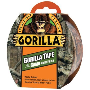 Gorilla 6010902 Duct Tape, 9 yd L, 1.88 in W, Cloth Backing, Camouflage