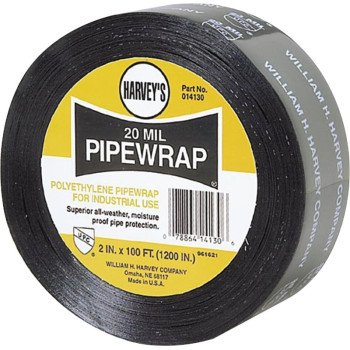 Harvey 14130 Pipe Wrap, 100 ft L, 2 in W, 20 mil Thick, Black