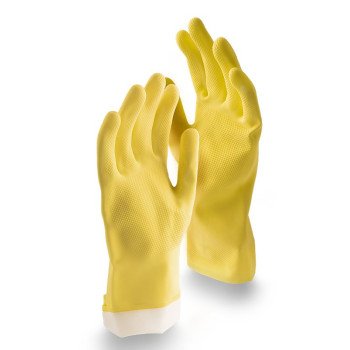 Libman 1322 All Purpose Reusable Gloves, L, 12 in L, Latex, Yellow