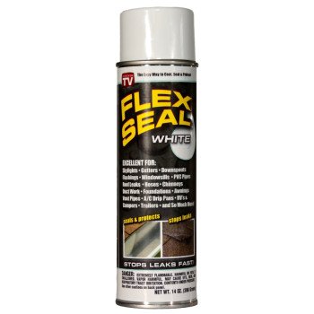 Flex Seal FSWHTR20 Rubberized Spray Coating, White, 14 oz, Can