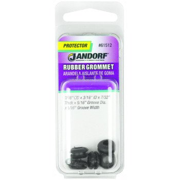 Jandorf 61512 Grommet, Rubber, Black, 7/32 in Thick Panel