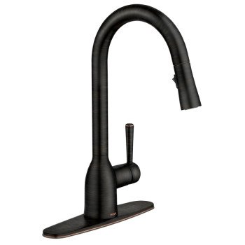 Moen Adler Series 87233BRB Pull-Down Kitchen Faucet, 1.5 gpm, 1-Faucet Handle, 1-Faucet Hole, Metal, Lever Handle