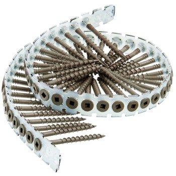 Senco 08D Series 08D200W Deck Screw, Flat Head, #2 Drive, Steel, Weatherex