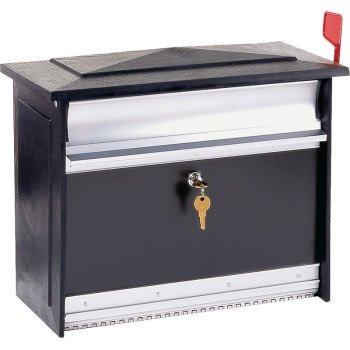 Gibraltar Mailboxes Mailsafe MSK00000 Mailbox, 840 cu-in Capacity, Aluminum, Black, 17.1 in W, 8.4 in D, 13.3 in H