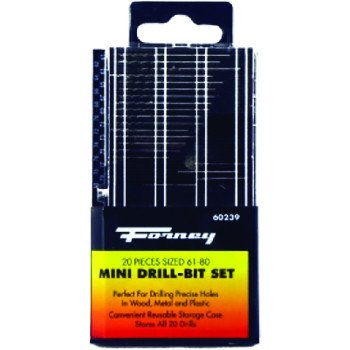 Forney 60239 Drill Bit Set, Mini, 20-Piece, Steel