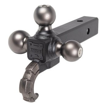 Reese Towpower Tactical 7095620 Tri-Ball Ball Mount with Hook, 1-7/8 in, 2 in, 2-5/16 in Dia Hitch Ball, Matte/Pewter